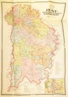 cca 1930 Pest-Pilis-Solt-Kiskun vármegye nagy méretű térképe. 120x90 cm Hajtva, jó állapotban