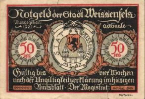 Német Birodalom/Weimari Köztársaság/ Weissenfels 1921. 50Pf(6x) 6klf db, teljes sor T:II,II/III