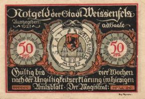 Német Birodalom/Weimari Köztársaság/ Weissenfels 1921. 50Pf(6x) 6klf db, teljes sor T:II,II/III