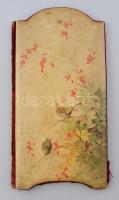 Antik japonizáló fotótartó album. Bársony borítással. Előlap: Karton, litográfia, nyomaton jelzett: ...