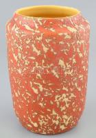 Tófej retro váza. mázas kerámia, jelzett, hibátlan. 19 cm