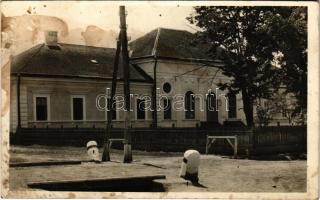 Nagybacon, Nagy-Baczon, Batanii Mari; Községháza. Borbáth Zoltánné fényképész / town hall (fl)