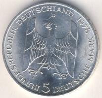 NSZK 1978. 5M Ag "Stresemann" T:2