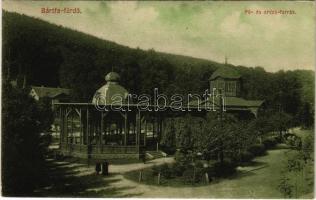 Bártfa, Bártfafürdő, Bardejovské Kúpele, Bardejov; Fő- és orvos-forrás. Divald 40-1909. / mineral water springs (EK)