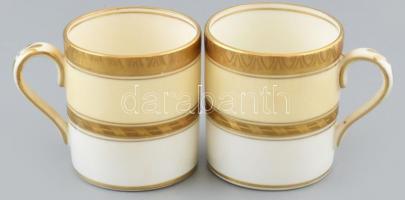 Crown Staffordshire jelzett angol porcelán mokkás csésze párban. Matricás, jelzett, minimális kopáss...