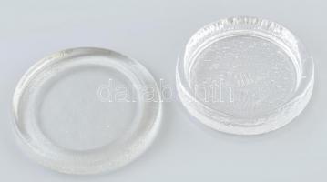 2 db öntött üveg alátét 14 cm, 15 cm
