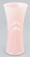 Pink üveg váza. Formába öntött, anyagában színezett, hibátlan 18 cm