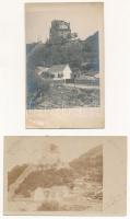 Visegrád, Salamon torony: 1918-as rekonstrukció előtt és után - 2 db eredeti fotó