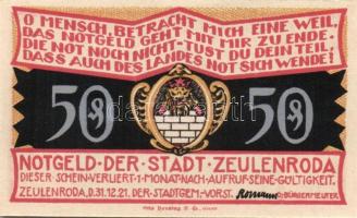 Német Birodalom/Weimari Köztársaság/ Zeulenroda 1921. 50Pf(5x) + 75Pf(5x) összesen 10klf db, teljes ...