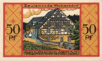 Német Birodalom/Weimari Köztársaság/ Zeulenroda 1921. 50Pf(5x) + 75Pf(5x) összesen 10klf db, teljes ...
