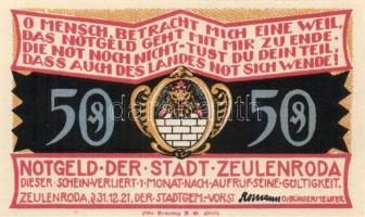 Német Birodalom/Weimari Köztársaság/ Zeulenroda 1921. 50Pf(5x) + 75Pf(5x) összesen 10klf db, teljes ...
