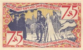 Német Birodalom/Weimari Köztársaság/ Zeulenroda 1921. 50Pf(5x) + 75Pf(5x) összesen 10klf db, teljes ...