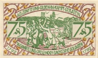 Német Birodalom/Weimari Köztársaság/ Zeulenroda 1921. 50Pf(5x) + 75Pf(5x) összesen 10klf db, teljes ...