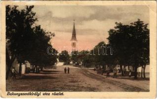 1934 Bakonyszentkirály, utca, templom (EK)