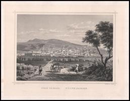 cca 1860 Ludwig Rohbock (1820-1883)-Georg Michael Kurz (1815-1883): Pécs városa, Pest, Lauffer és St...