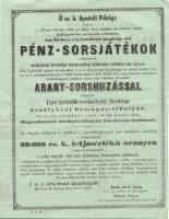 1853 Hirdetmény országos lottósorsjáték tartásáról erdélyi tébolyda építés javára 4 oldal benne a sorsjegy mintájával / Call for national lottery with the sample of the lottery ticket