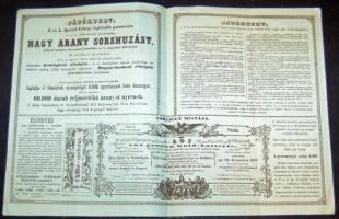 1853 Hirdetmény országos lottósorsjáték tartásáról erdélyi tébolyda építés javára 4 oldal benne a so...
