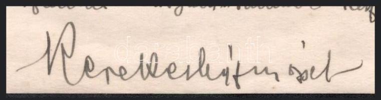 1935 Kerekesházy József (1912-2003) író, történész saját kézzel írt levele, aláírásával, 1 beírt old...