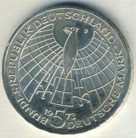 NSZK 1973. 5M Ag "Kopernikus" T:BU