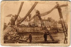 1916 Pioniere bei der Arbeit / Osztrák-magyar hidász katonák hídépítés közben / WWI K.u.k. military bridge construction (EB)