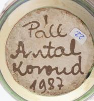 Korondi bokály, Páll Antal 1987 jelzésével, apró hibákkal, m: 23cm
