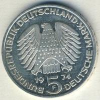 NSZK 1974. 5M Ag "25 éves az Alkotmány" T:2