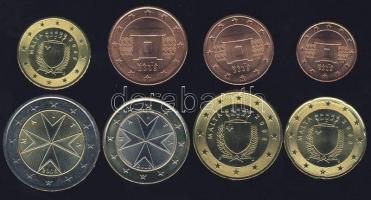 Málta 2008. 1c-2€ 8klf db, forgalmi sor T:1 Tanúsítvánnyal!