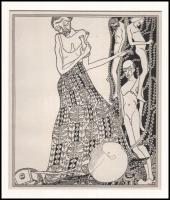 Kozma Lajos (1884-1948): . Cinkográfia, papír, jelzett a cinkográfián, paszpartuban, 19,5×16,5 cm