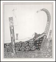 Kozma Lajos (1884-1948): Álom, papír, jelzett a cinkográfián, paszpartuban, 19,5×16,5 cm