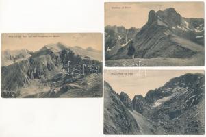 Fogarasi-havasok (Fogarasi Kárpátok), Fogarascher Karpathen, Muntii Fagarasului; Negoi (Negoj). Jos. Drotleff - 3 db régi képeslap / 3 pre-1945 postcards