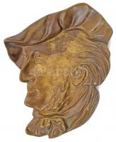 Jelzés nélkül: Richard Wagner arcképe, bronz fali plasztika, 17x13 cm