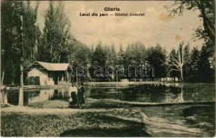 1940 Szamosújvár, Gherla; Sétatéri tó / Lacul din parc / park and lake (EK) + 1940 Szamosújvár visszatért So. Stpl
