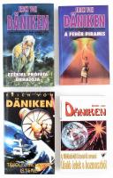 4 db Erich von Däniken sci-fi könyv: Újabb jelek a kozmoszból; Távoli csillagok istenei; Ezékiel próféta űrhajója; A fehér piramis. Kiadói papírkötés.