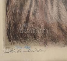 Glatz Oszkár (1872-1958) - Prihoda István (1891-1956): Betűvetés. Színezett rézkarc, papír. Glatz és...