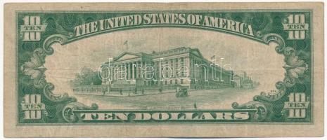 Amerikai Egyesült Államok 1934. 10$ "A94027268A" T:III tűzőgép nyom, kis firka
USA 1934. ...