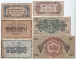 1944. 1P-100P "A Vörös Hadsereg Parancsnoksága" (4xklf) + 1946. 10.000AP + 500.000AP T:III...