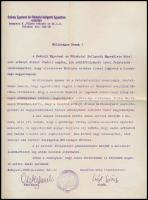 1932 Székely Egyetemi és Főiskolai Hallgatók Egyesülete (SZEFHE) gépelt levele Simon Antal kir. ítélőtáblai bíró részére, titkári és elnöki aláírással.