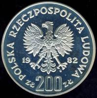 Lengyelország 1982. 200Zl Ag "Labdarúgó VB" T:PP Csak 21.000db!