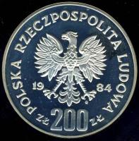 Lengyelország 1984. 200Zl Ag "Téli olimpia-korcsolya" T:PP Csak 15.000db!