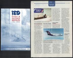 3 db repülés témájú kiadvány: 100 éves a motoros repülés, Ég és föld - Polgári repülés Budapest 18. ...