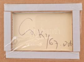 Csiky Tibor (1932-1989): Hullámzó formák (cím nélkül). Filctoll, papír. Jelzett a hátoldalán: Csiky ...