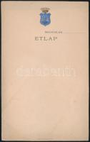 cca 1900 A magaslaki Zichy-vadászkastély (Erdély) kitöltetlen étlapja, Zichy-címeres papíron, 19x12 cm /