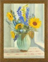 Győry Dezső (1908-1979): Csendélet. Akvarell, papír. Üvegezett, dekoratív fakeretben. Jelzett 63,5x47,5 cm
