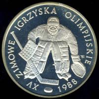 Lengyelország 1987. 500Zl Ag "Téli olimpia-jégkorong" T:PP Csak 15.000db!