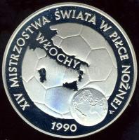 Lengyelország 1989. 20.000Zl Ag "Labdarúgó VB-labda, földgömb" T:PP Csak 25.000db!