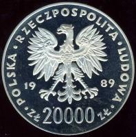 Lengyelország 1989. 20.000Zl Ag "Labdarúgó VB-játékos" T:PP Csak 25.000db!