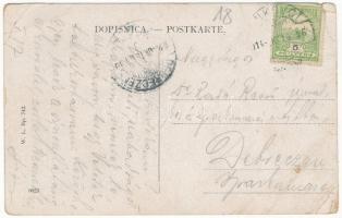 1914 Vinkovce, Vinkovci; Srbska ulica sa stedionicom / Serbische Gasse mit der Sparkassa / Szerb utc...