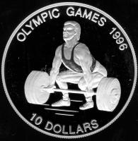 Nauru 1995. 10$ Ag "Olimpiai játékok-súlyemelés" T:PP