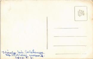 1940 Budapest XI. Károly király laktanya Kp. Távirdai csoport / WWII Hungarian military, group of te...