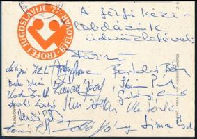 1977 Férfi kézilabda válogatott által hazaküldött képeslap, aláírásaikkal